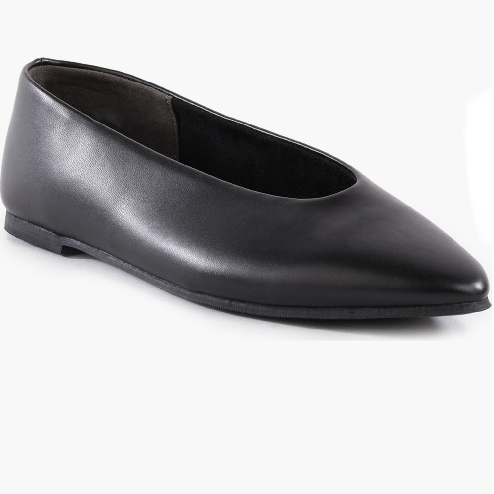 Seychelles Black Leather Pointed Toe Flats